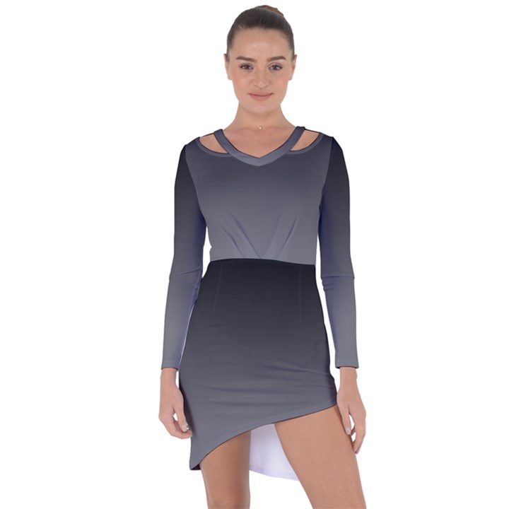 Charcoal Frost Asymmetric Cut-Out Shift Dress