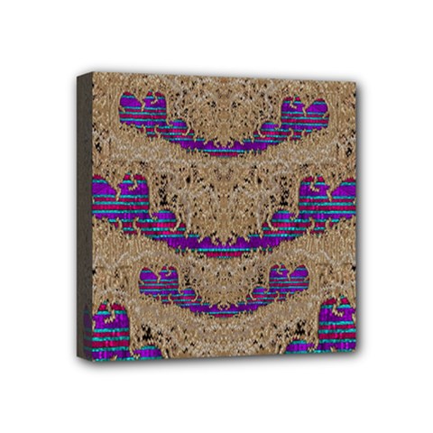 Pearl Lace And Smiles In Peacock Style Mini Canvas 4  X 4  by pepitasart