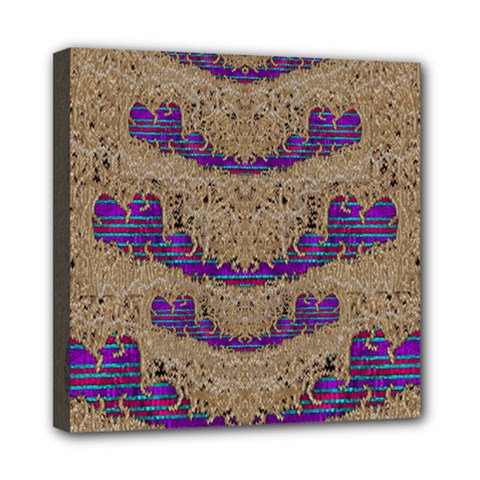 Pearl Lace And Smiles In Peacock Style Mini Canvas 8  X 8  by pepitasart