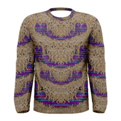 Pearl Lace And Smiles In Peacock Style Men s Long Sleeve Tee