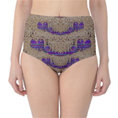 Pearl Lace And Smiles In Peacock Style High-Waist Bikini Bottoms