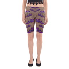 Pearl Lace And Smiles In Peacock Style Yoga Cropped Leggings