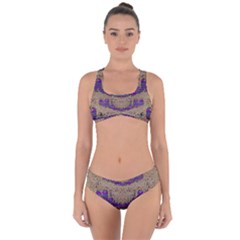 Pearl Lace And Smiles In Peacock Style Criss Cross Bikini Set