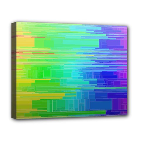 Colors Rainbow Pattern Deluxe Canvas 20  X 16   by paulaoliveiradesign