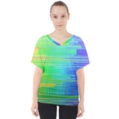 Colors Rainbow Pattern V-neck Dolman Drape Top by paulaoliveiradesign