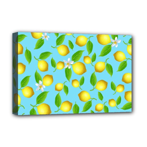 Lemon pattern Deluxe Canvas 18  x 12  