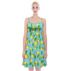 Lemon pattern Spaghetti Strap Velvet Dress