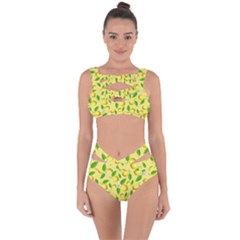 Lemon Pattern Bandaged Up Bikini Set  by Valentinaart