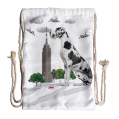 Great Dane Drawstring Bag (large) by Valentinaart