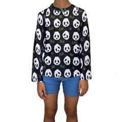 Panda Pattern Kids  Long Sleeve Swimwear