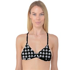 Panda Pattern Reversible Tri Bikini Top by Valentinaart