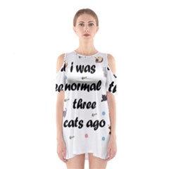 I Was Normal Three Cats Ago Shoulder Cutout One Piece by Valentinaart