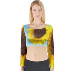 Sunflower Long Sleeve Crop Top