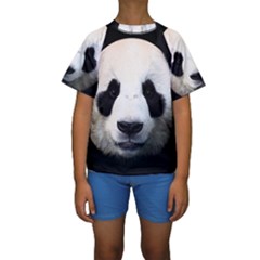 Panda Face Kids  Short Sleeve Swimwear by Valentinaart