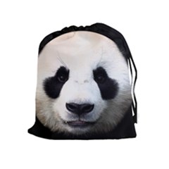 Panda Face Drawstring Pouches (extra Large) by Valentinaart