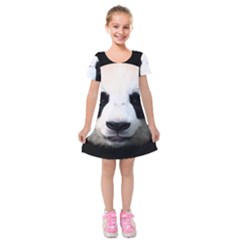 Panda Face Kids  Short Sleeve Velvet Dress by Valentinaart