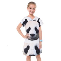 Panda Face Kids  Drop Waist Dress by Valentinaart