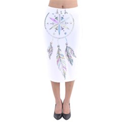 Dreamcatcher  Velvet Midi Pencil Skirt by Valentinaart