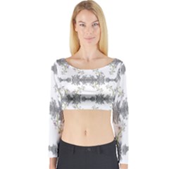 Floral Collage Pattern Long Sleeve Crop Top