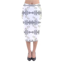 Floral Collage Pattern Velvet Midi Pencil Skirt by dflcprintsclothing