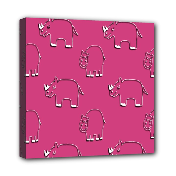 Rhino Pattern Wallpaper Vector Mini Canvas 8  x 8 