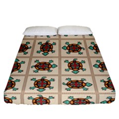 Native American Pattern Fitted Sheet (queen Size) by linceazul