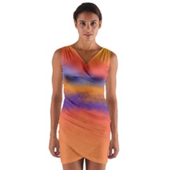 Ombre Wrap Front Bodycon Dress