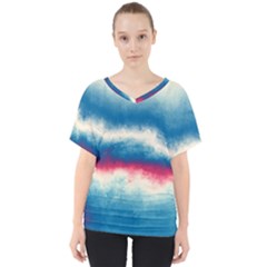 Ombre V-neck Dolman Drape Top by ValentinaDesign