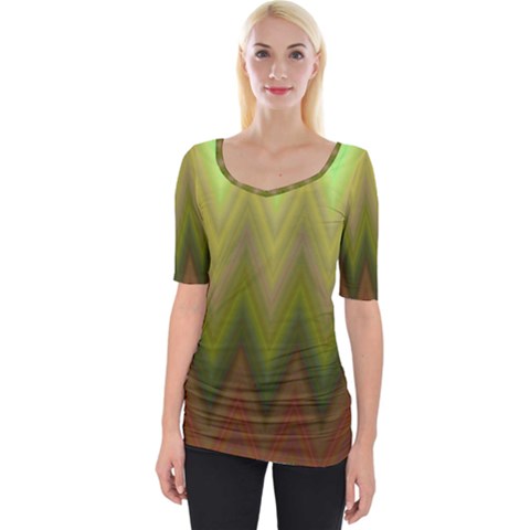 Zig Zag Chevron Classic Pattern Wide Neckline Tee by Nexatart