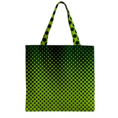 Halftone Circle Background Dot Zipper Grocery Tote Bag