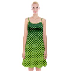 Halftone Circle Background Dot Spaghetti Strap Velvet Dress