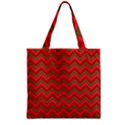 Background Retro Red Zigzag Zipper Grocery Tote Bag View2