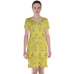 Chicken Chick Pattern Wallpaper Short Sleeve Nightdress