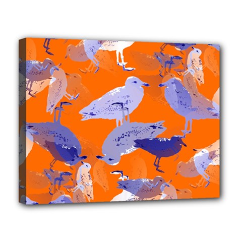 Seagull Gulls Coastal Bird Bird Canvas 14  X 11  by Nexatart