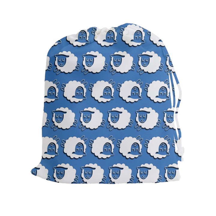 Sheep Pattern Wallpaper Vector Drawstring Pouches (XXL)