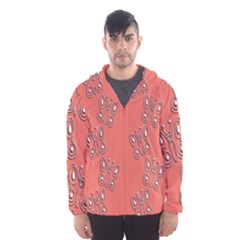 Butterfly Pink Pattern Wallpaper Hooded Wind Breaker (men) by Nexatart