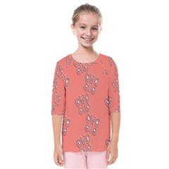 Butterfly Pink Pattern Wallpaper Kids  Quarter Sleeve Raglan Tee