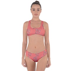 Butterfly Pink Pattern Wallpaper Criss Cross Bikini Set by Nexatart