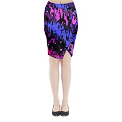 Modern Abstract 46b Midi Wrap Pencil Skirt