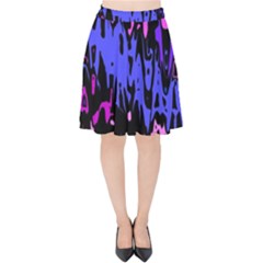 Modern Abstract 46b Velvet High Waist Skirt