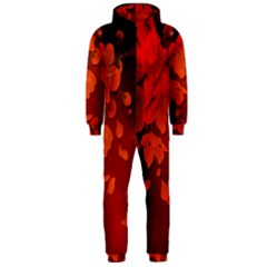 Cherry Blossom, Red Colors Hooded Jumpsuit (men)  by FantasyWorld7