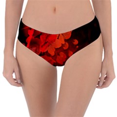 Cherry Blossom, Red Colors Reversible Classic Bikini Bottoms by FantasyWorld7