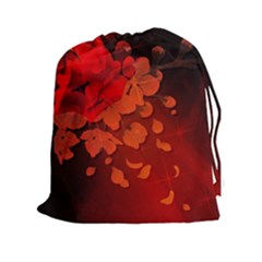 Cherry Blossom, Red Colors Drawstring Pouches (xxl) by FantasyWorld7