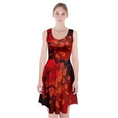 Cherry Blossom, Red Colors Racerback Midi Dress by FantasyWorld7