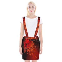 Cherry Blossom, Red Colors Braces Suspender Skirt by FantasyWorld7