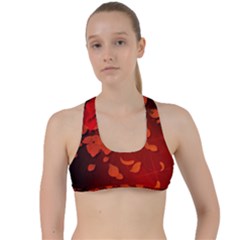 Cherry Blossom, Red Colors Criss Cross Racerback Sports Bra by FantasyWorld7