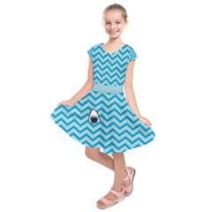 Chevron Shark Pattern Kids  Short Sleeve Dress by emilyzragz