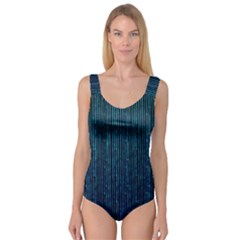 Stylish Abstract Blue Strips Princess Tank Leotard  by gatterwe