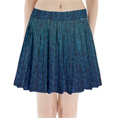 Stylish Abstract Blue Strips Pleated Mini Skirt by gatterwe