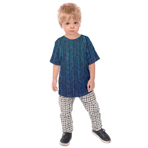 Stylish Abstract Blue Strips Kids Raglan Tee by gatterwe